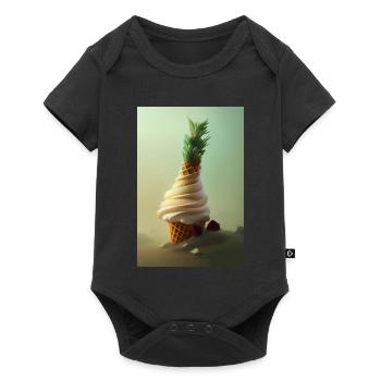 Eiscreme - Baby Premium Kurzarmbody - Schwarz - Vorne