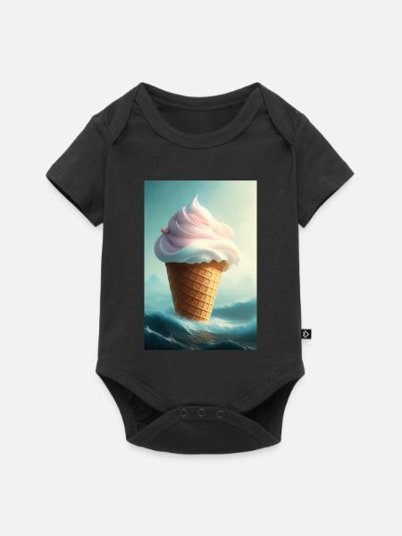 Eiscreme - Baby Premium Kurzarmbody - Schwarz