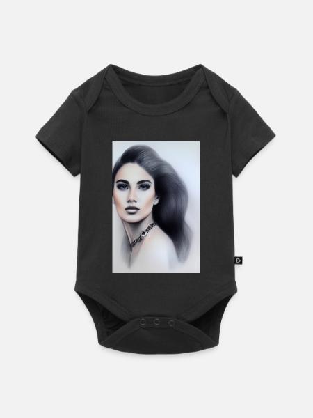 Frau mit Schmuck - Baby Premium Kurzarmbody - Schwarz