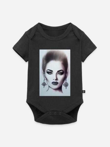 Frau mit Schmuck - Baby Premium Kurzarmbody - Schwarz