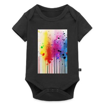Splashes of paint and lines - Baby Premium short-sleeve bodysuit - black - Front