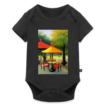Outdoor Asian Cafe - Baby Premium short-sleeve bodysuit - black - Front