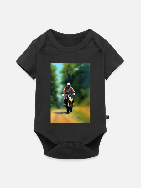 Motocross Fahren - Baby Premium Kurzarmbody - Schwarz