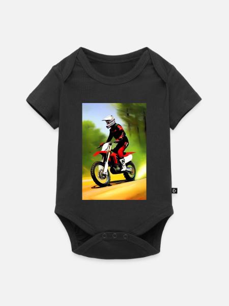 Motocross Fahren - Baby Premium Kurzarmbody - Schwarz