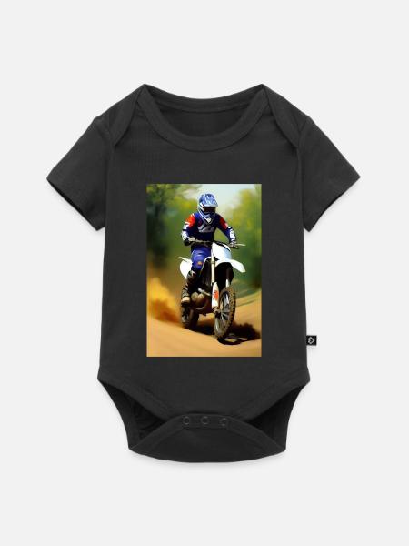 Motocross Fahren - Baby Premium Kurzarmbody - Schwarz