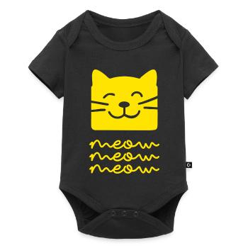 Meow Meow (dark) - Baby Premium short-sleeve bodysuit - black - Front