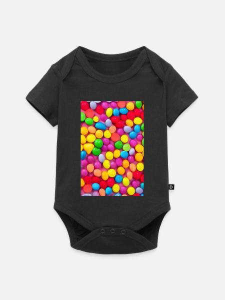 Bonbons - Baby Premium Kurzarmbody - Schwarz