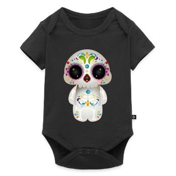 Crâne de sucre mignon avec des ornements colorés - Body à manches courtes Premium Bébé - noir - Devant