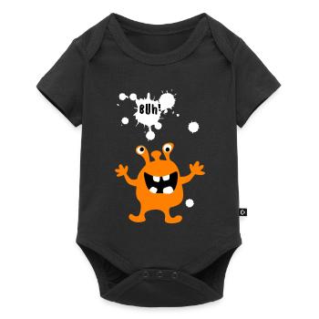 Monster Buh Zombie Comic Kreatur Kinder Halloween - Baby Premium Kurzarmbody - Schwarz - Vorne