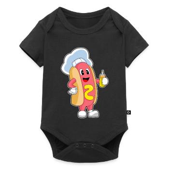Hotdog Koch Senf Kochen - Baby Premium Kurzarmbody - Schwarz - Vorne