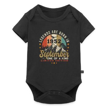 September 1952, born in 1952 - Baby Premium short-sleeve bodysuit - black - Front