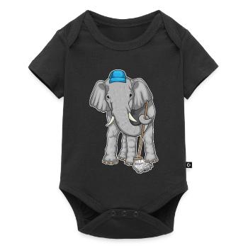 Elephant Cleaner Mop - Baby Premium short-sleeve bodysuit - black - Front