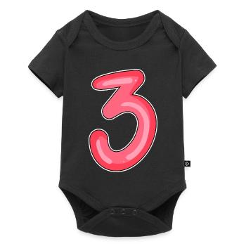 3 - Three - Baby Premium short-sleeve bodysuit - black - Front