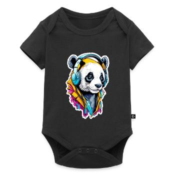 Panda - Baby Premium short-sleeve bodysuit - black - Front