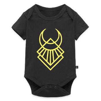 symbole lunaire égyptien jaune - Body à manches courtes Premium Bébé - noir - Devant