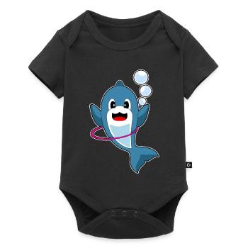 Dolphin Fitness Hoop Workout Gymnastics - Baby Premium short-sleeve bodysuit - black - Front