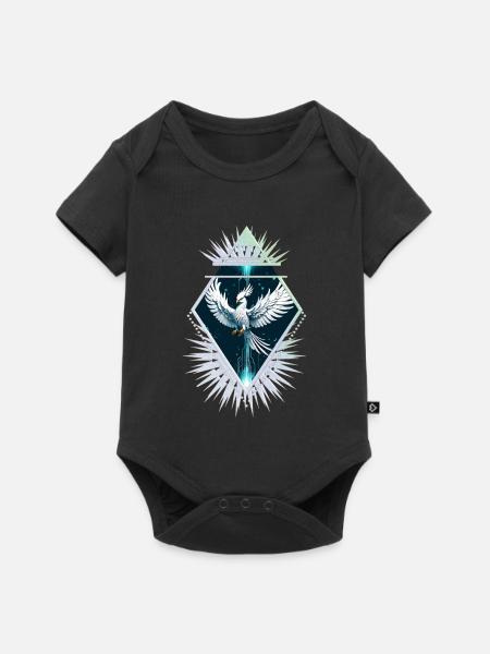 Wunderbarer weißer Fantasy-Phönix. - Baby Premium Kurzarmbody - Schwarz