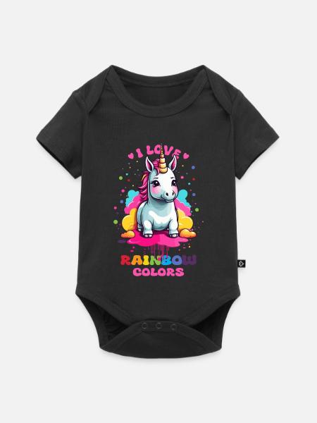 Süßes Einhorn - Baby Premium Kurzarmbody - Schwarz
