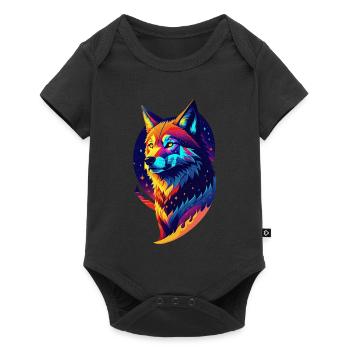 Wolf in the Night - Multicolored Decor - Baby Premium short-sleeve bodysuit - black - Front