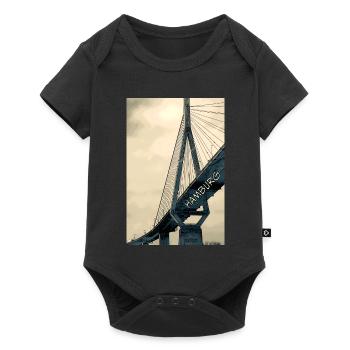 Hamburg Bridges Skyline Illustration - Baby Premium short-sleeve bodysuit - black - Front