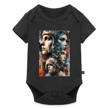 Abstract Cosmic Exploration: Faces of the Future - Baby Premium short-sleeve bodysuit - black - Front
