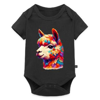 Alpaka - Baby Premium Kurzarmbody - Schwarz - Vorne
