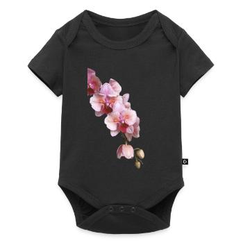 Phalaenopsis Cygne Fard à joues Fleurs d’orchidée pélorique - Body à manches courtes Premium Bébé - noir - Devant