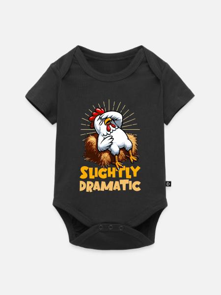 Slightly Dramatic – Huhn auf Heuballen - Baby Premium Kurzarmbody - Schwarz