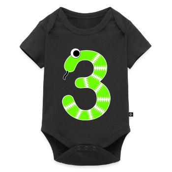 Numéro 3 Snake Kids - Body à manches courtes Premium Bébé - noir - Devant
