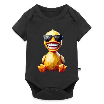 Yellow duck sunglasses - Baby Premium short-sleeve bodysuit - black - Front