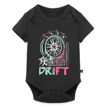 JDM Drift Rim – Japanese Car Tuning Art - Baby Premium short-sleeve bodysuit - black - Front