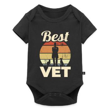 Meilleur vétérinaire - Body à manches courtes Premium Bébé - noir - Devant
