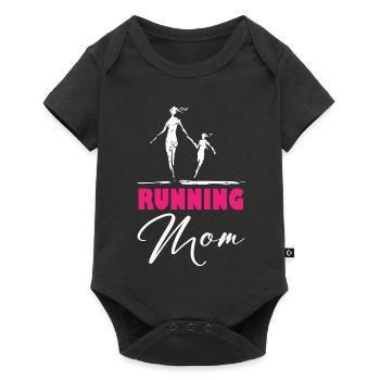 Maman qui court - Body à manches courtes Premium Bébé - noir - Devant
