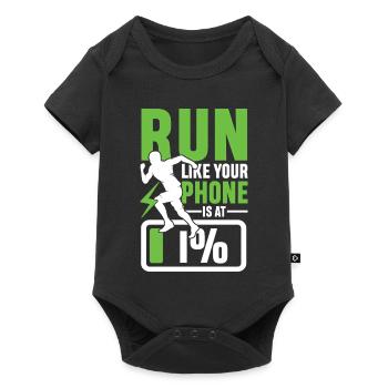 Run like your phone is 1 - Baby Premium Kurzarmbody - Schwarz - Vorne