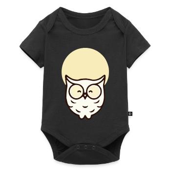 Minimalistische Eule – Schlicht & Elegant - Baby Premium Kurzarmbody - Schwarz - Vorne