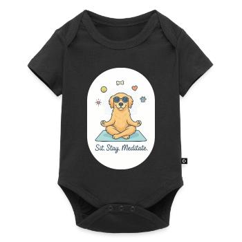 Zen Golden Retriever: The Fluffy Life Coach - Baby Premium short-sleeve bodysuit - black - Front
