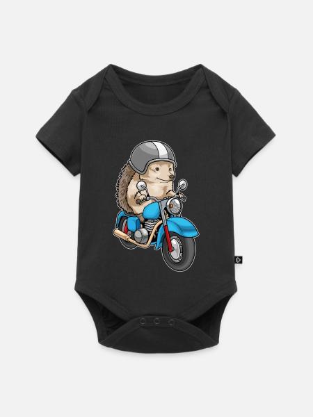 Igel Motorrad - Baby Premium Kurzarmbody - Schwarz