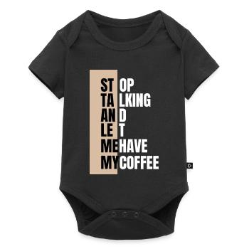 Stop talking – need coffee first - Baby Premium short-sleeve bodysuit - black - Front
