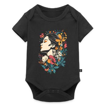 Woman Head Flowers International Women's Day Creative Abstract - Baby Premium short-sleeve bodysuit - black - Front