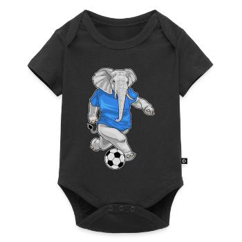 éléphant joueur de football football sports de football - Body à manches courtes Premium Bébé - noir - Devant