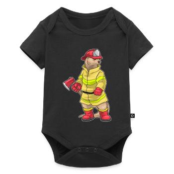 Otter Firefighter Axe Fire Brigade - Baby Premium short-sleeve bodysuit - black - Front