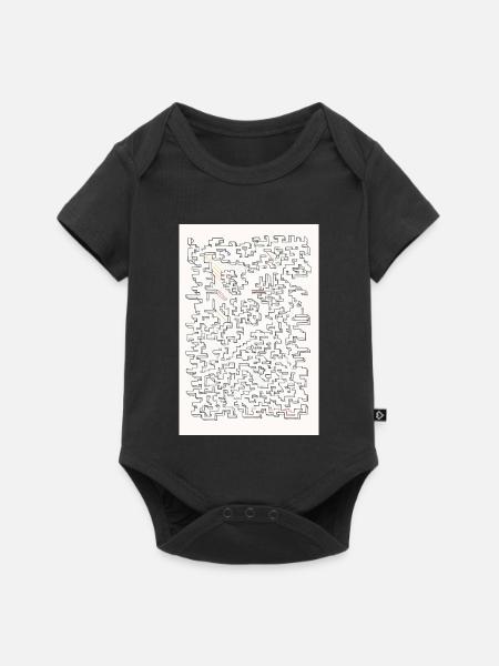 Retro Maze - Baby Premium Kurzarmbody - Schwarz