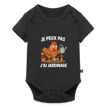 Poule Jardinage Je Peux Pas - Body à manches courtes Premium Bébé - noir - Devant