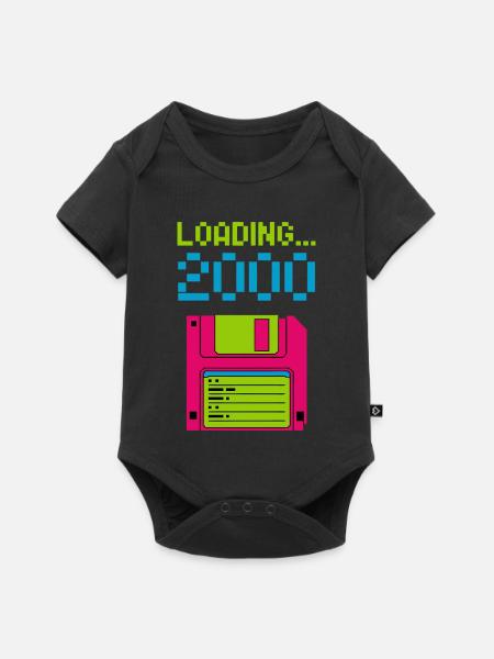 Loading 2000 Disketten-Design Retro Pixel Design - Baby Premium Kurzarmbody - Schwarz