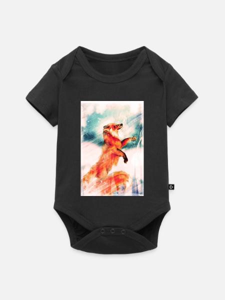 Winter Fuchs. - Baby Premium Kurzarmbody - Schwarz