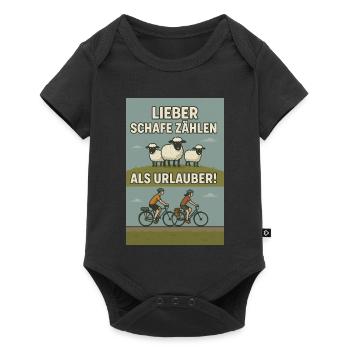 Lieber Schafe zählen als Urlauber - Baby Premium Kurzarmbody - Schwarz - Vorne