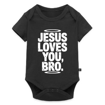Jesus Loves You Bro - Baby Premium short-sleeve bodysuit - black - Front