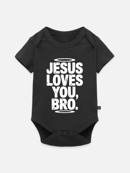 Jesus liebt dich, Bruder - Baby Premium Kurzarmbody - Schwarz