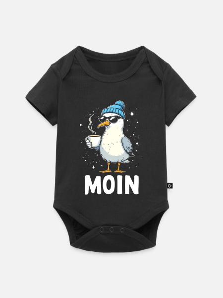 Moin Seagull Coffee Küste Norddeutschland - Baby Premium Kurzarmbody - Schwarz