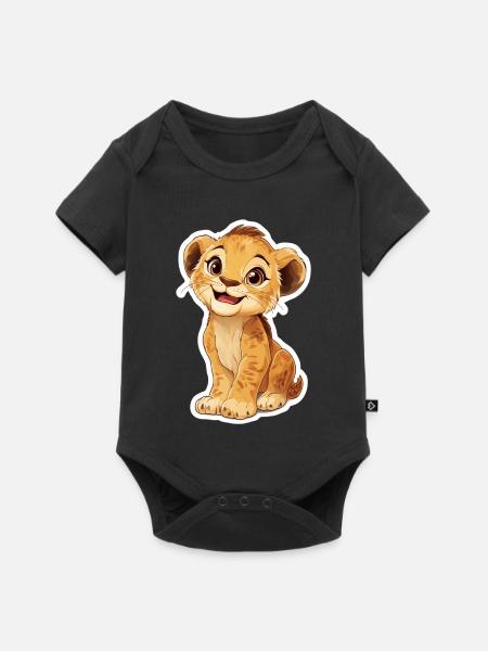 Löwe - Baby Premium Kurzarmbody - Schwarz